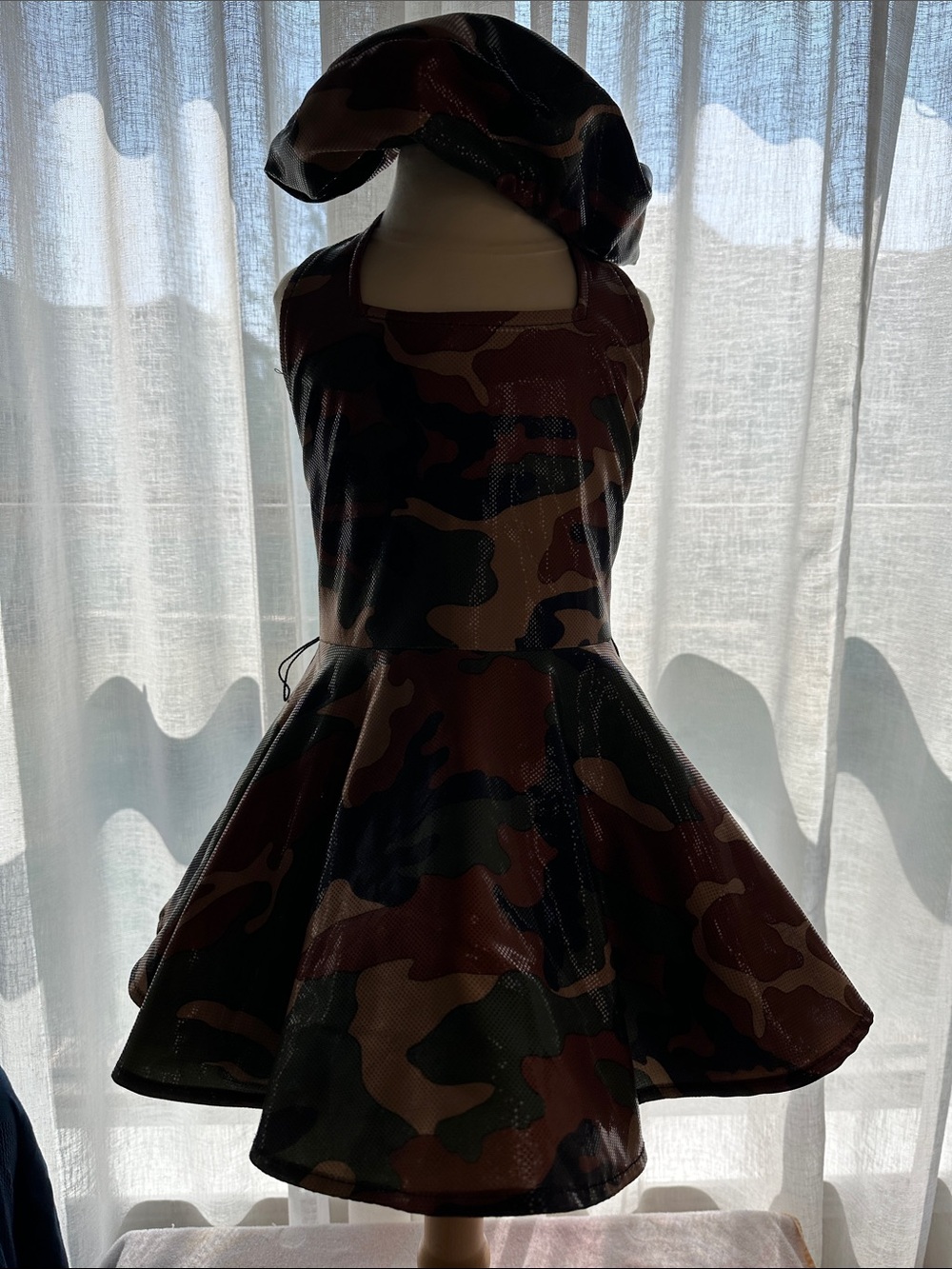 Girls' Camouflage Dance Costume Set - Green/Brown Camo